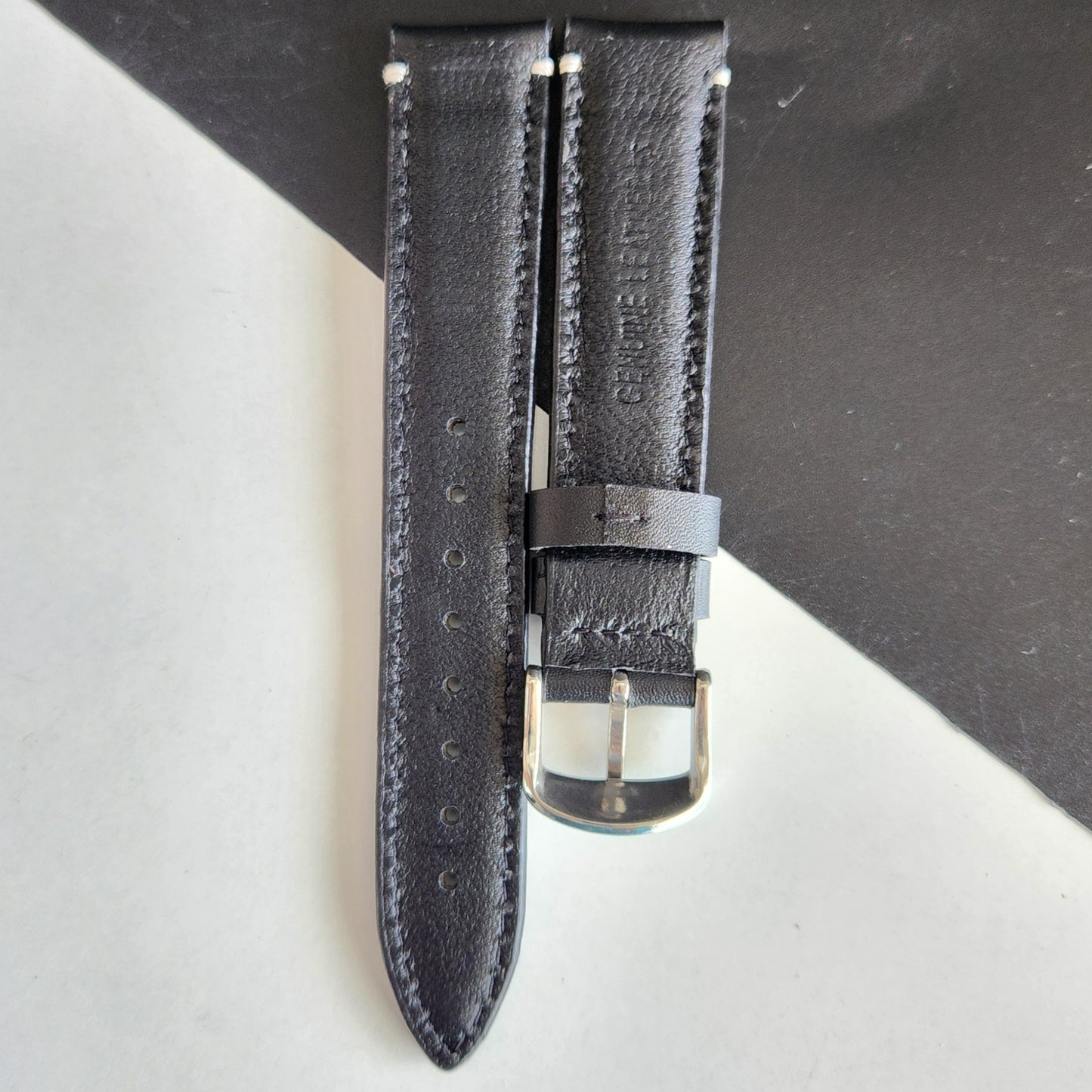 18MM Black Leather Strap for Automatic Mechanical Watches H17