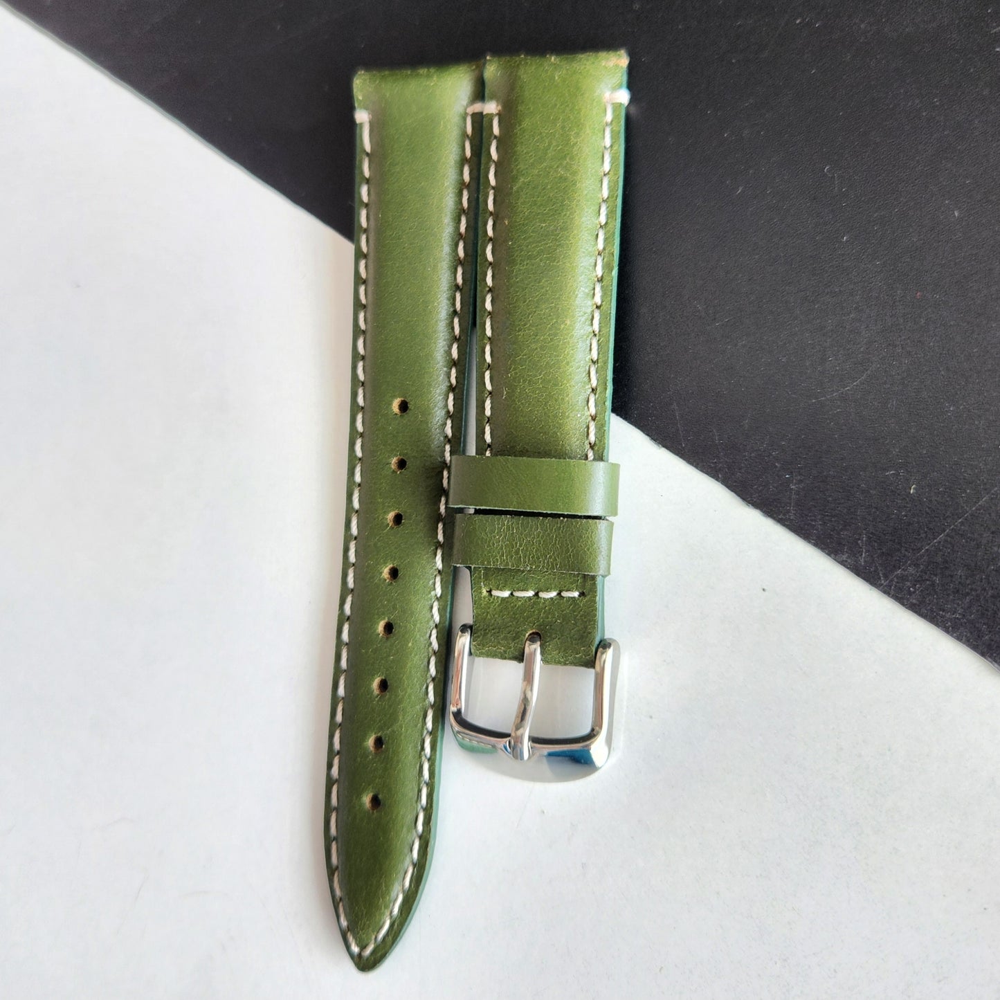 18MM Green Leather Strap for Automatic Mechanical Watches H20