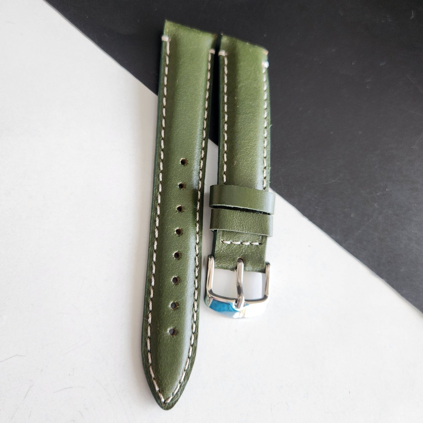 18MM Green Leather Strap for Automatic Mechanical Watches H20
