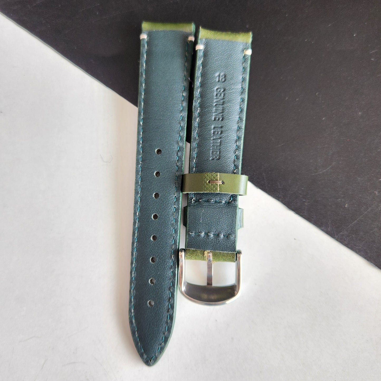 18MM Green Leather Strap for Automatic Mechanical Watches H20
