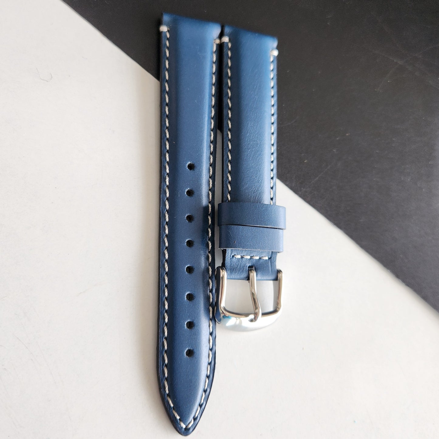 18MM Blue Leather Strap for Automatic Mechanical Watches H21