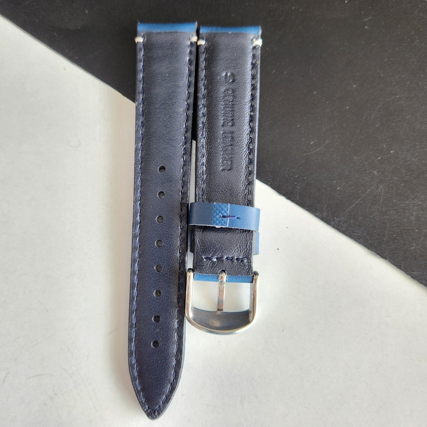 18MM Blue Leather Strap for Automatic Mechanical Watches H21