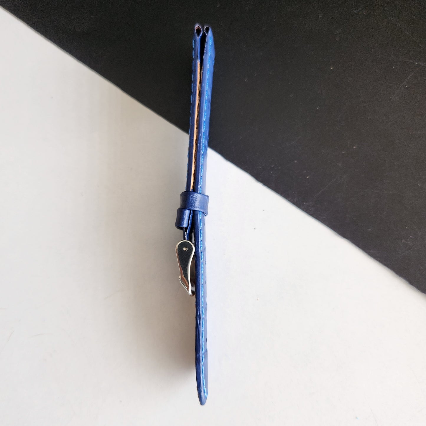 18MM Blue Leather Croco Strap for Automatic Mechanical Watches H22