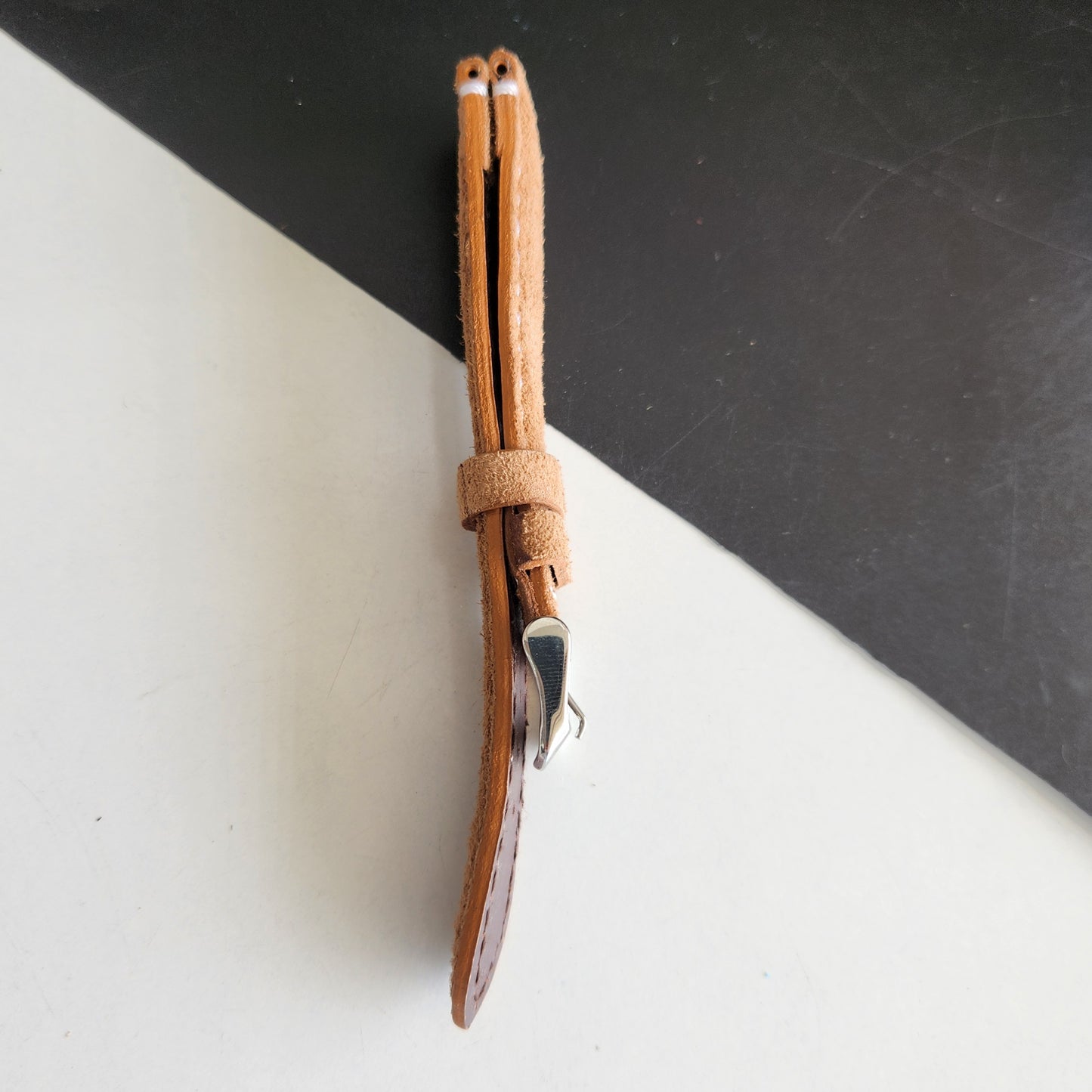 18MM Tan Suede Leather Strap for Automatic Mechanical Watches H23