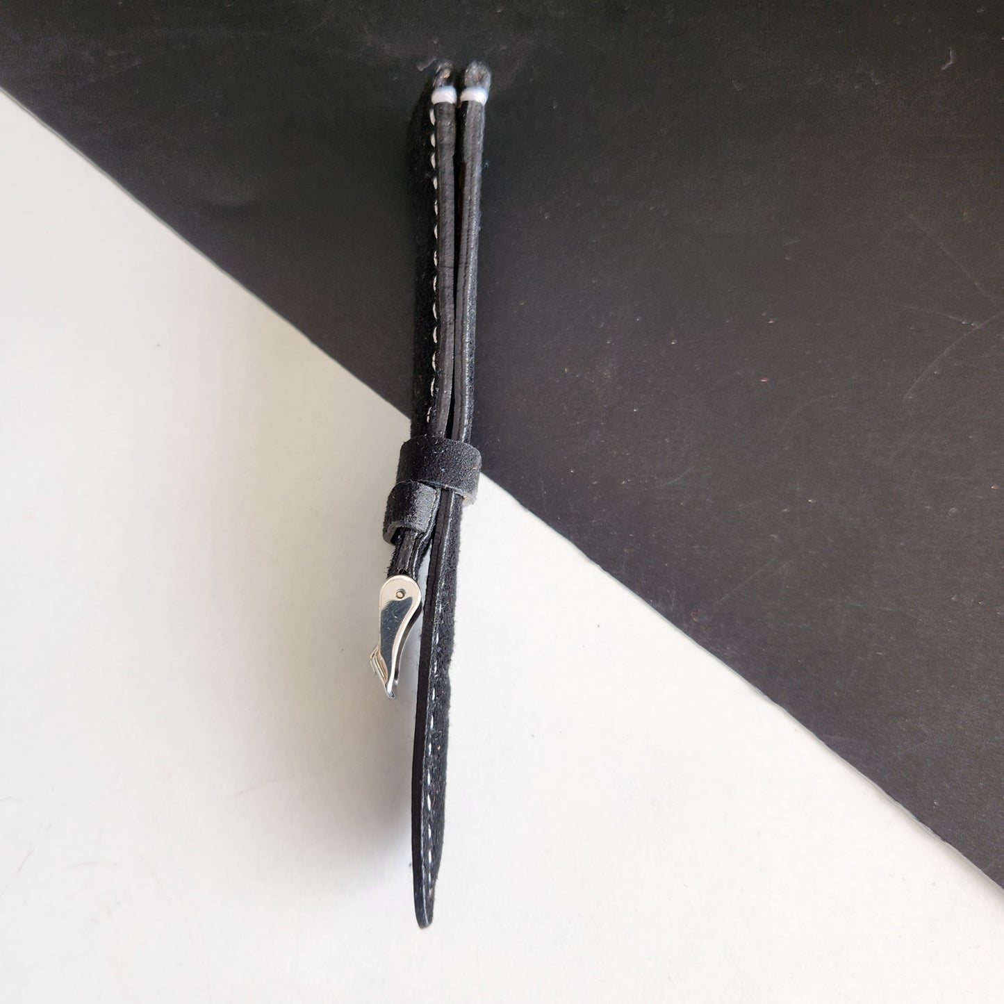 18MM Black Suede Leather Strap for Automatic Mechanical Watches H25
