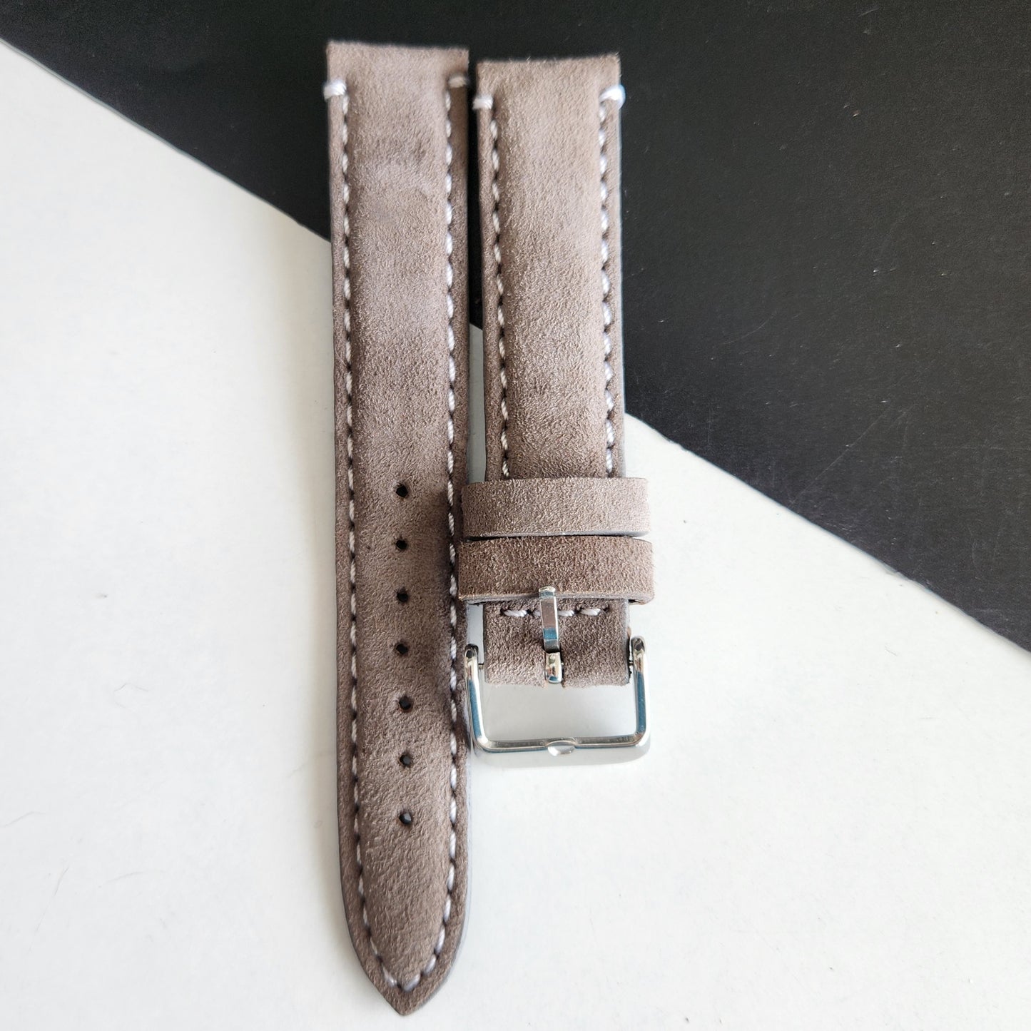18MM Gray Suede Leather Strap for Automatic Mechanical Watches H29
