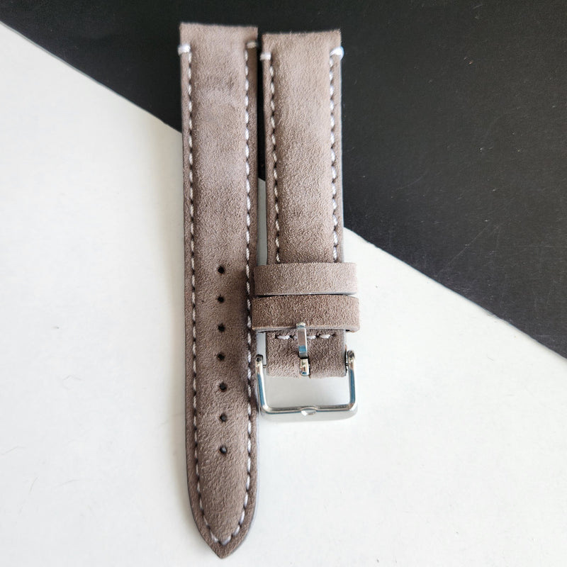 18MM Gray Suede Leather Strap for Automatic Mechanical Watches H29