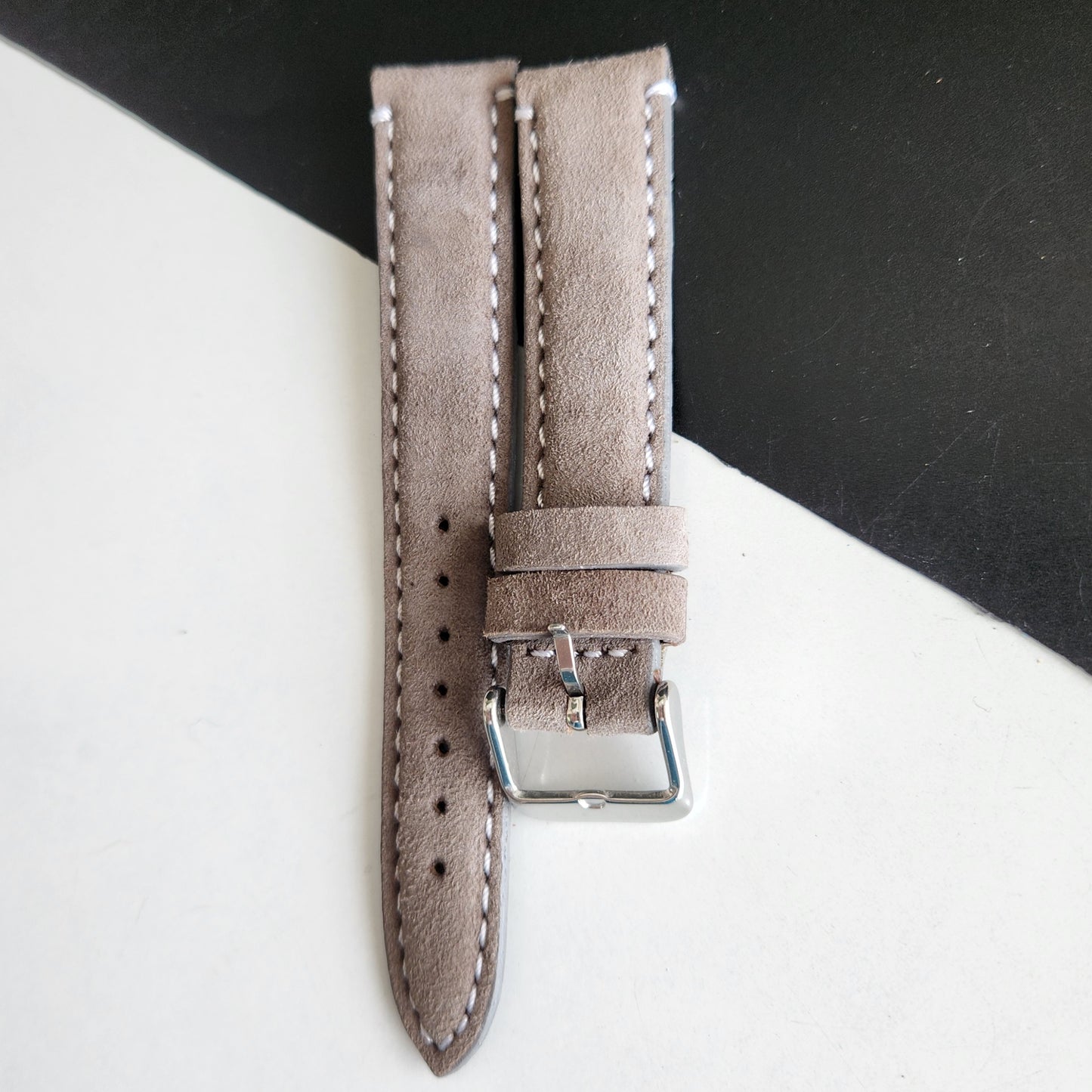 18MM Gray Suede Leather Strap for Automatic Mechanical Watches H29
