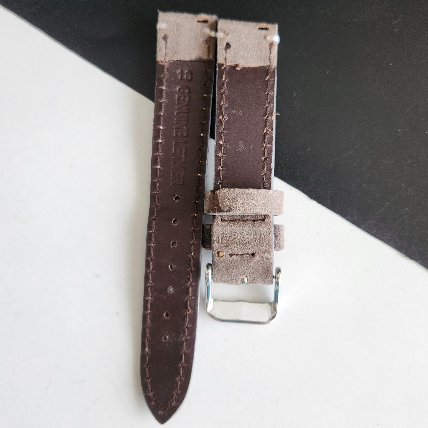 18MM Gray Suede Leather Strap for Automatic Mechanical Watches H29