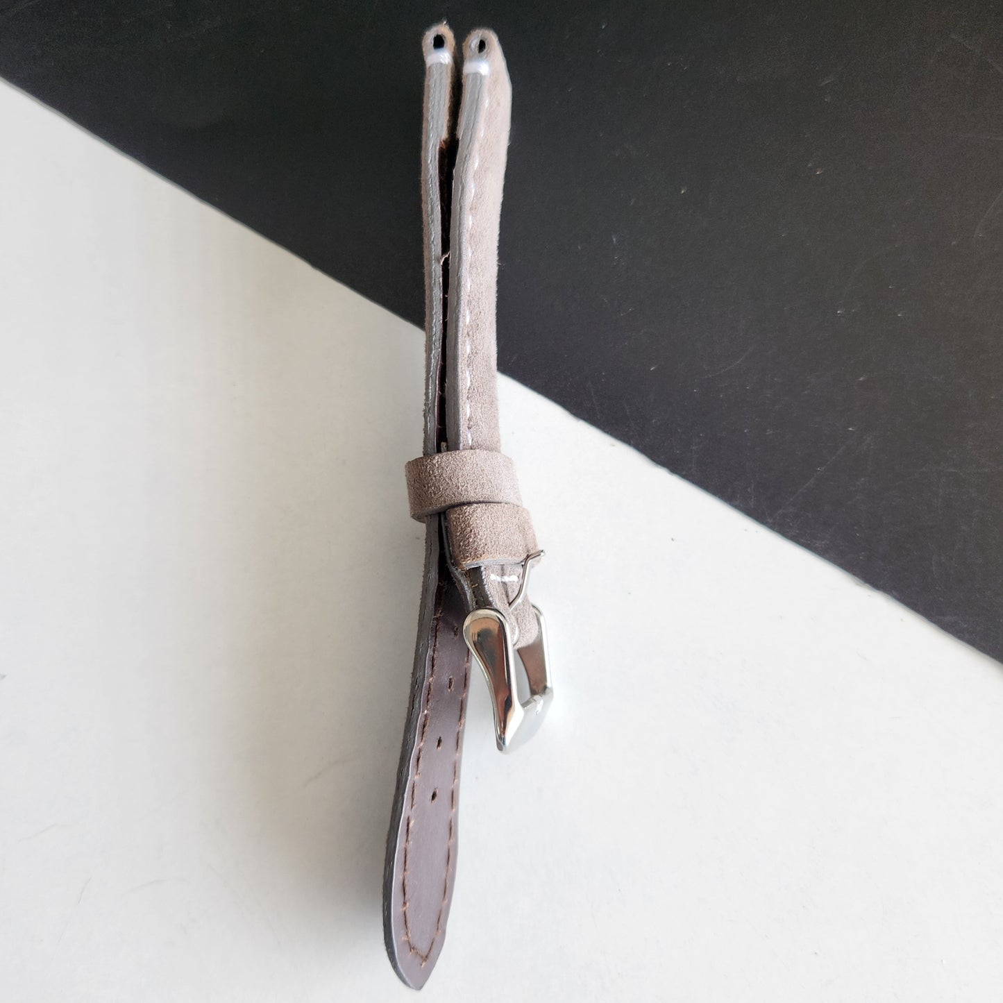 18MM Gray Suede Leather Strap for Automatic Mechanical Watches H29