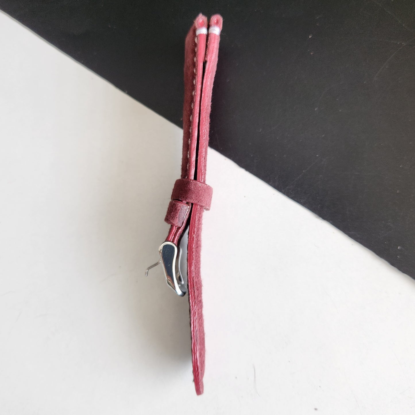 18MM Red Suede Leather Strap for Automatic Mechanical Watches H30