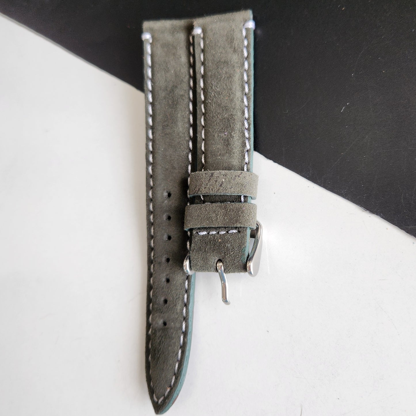 18MM Gray Suede Leather Strap for Automatic Mechanical Watches H32