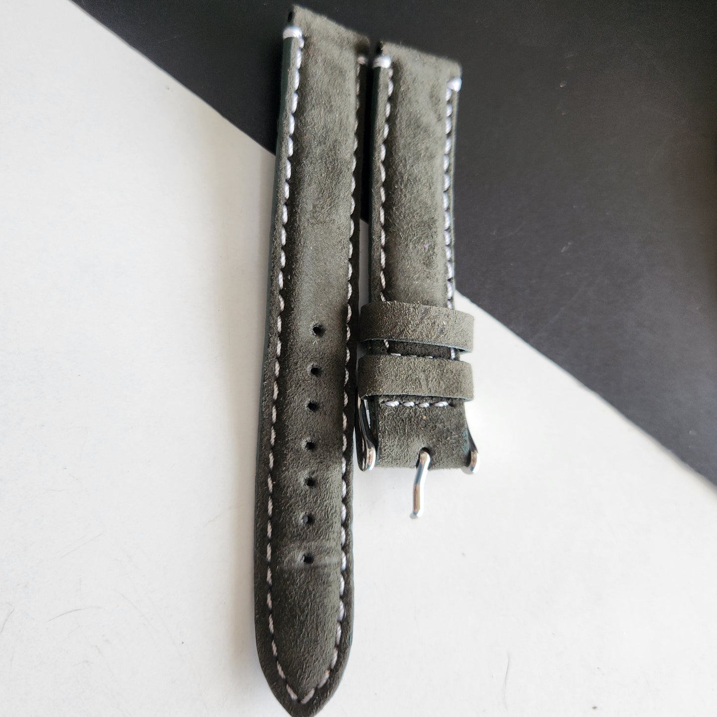 18MM Gray Suede Leather Strap for Automatic Mechanical Watches H32