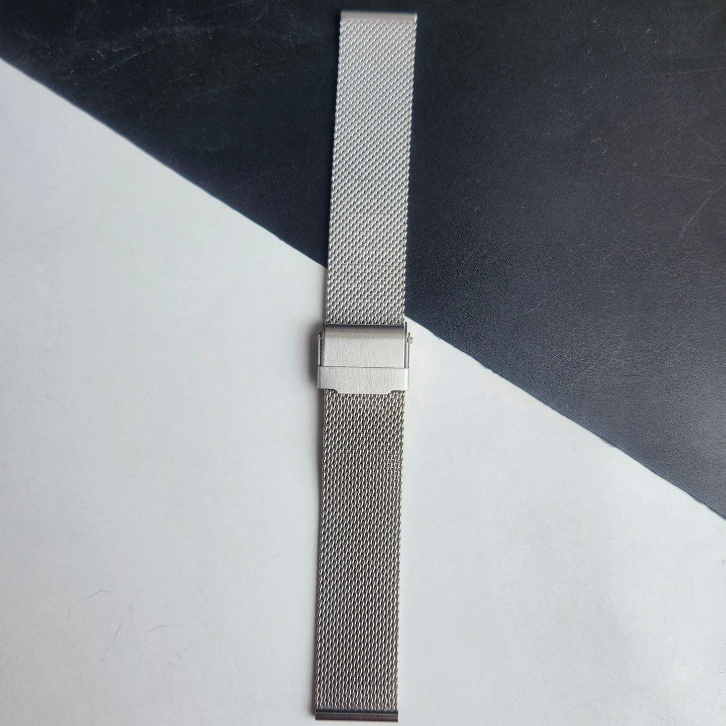 18MM Silver Mesh Band for Automatic Mechanical Watches H38
