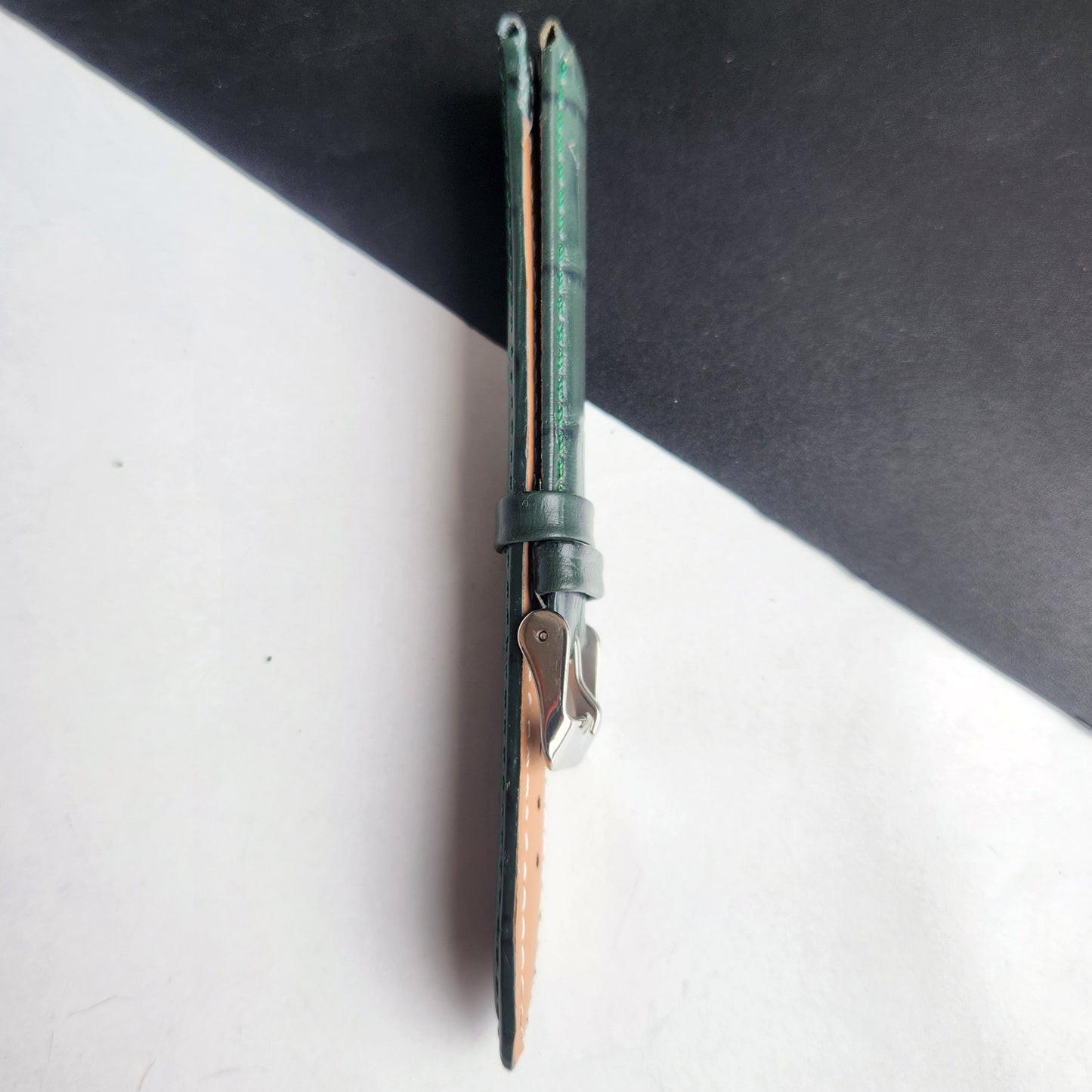 18MM Green Leather Croco Strap for Automatic Mechanical Watches H34