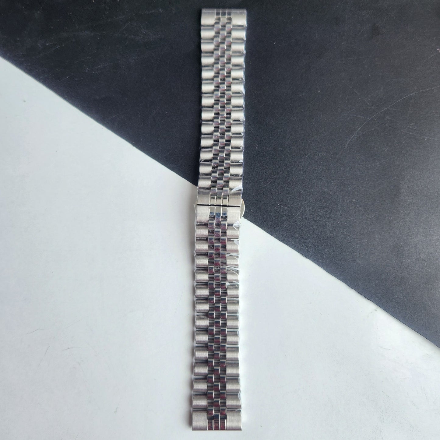 20MM Silver Jubilee C-Clamp Bracelet with Butterfly Lock For Automatic Mechanical Watches H44