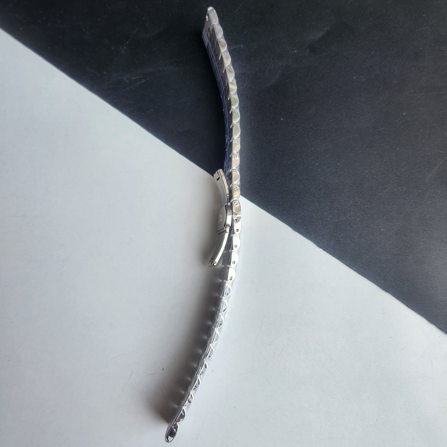 20MM Silver Jubilee C-Clamp Bracelet with Butterfly Lock For Automatic Mechanical Watches H44