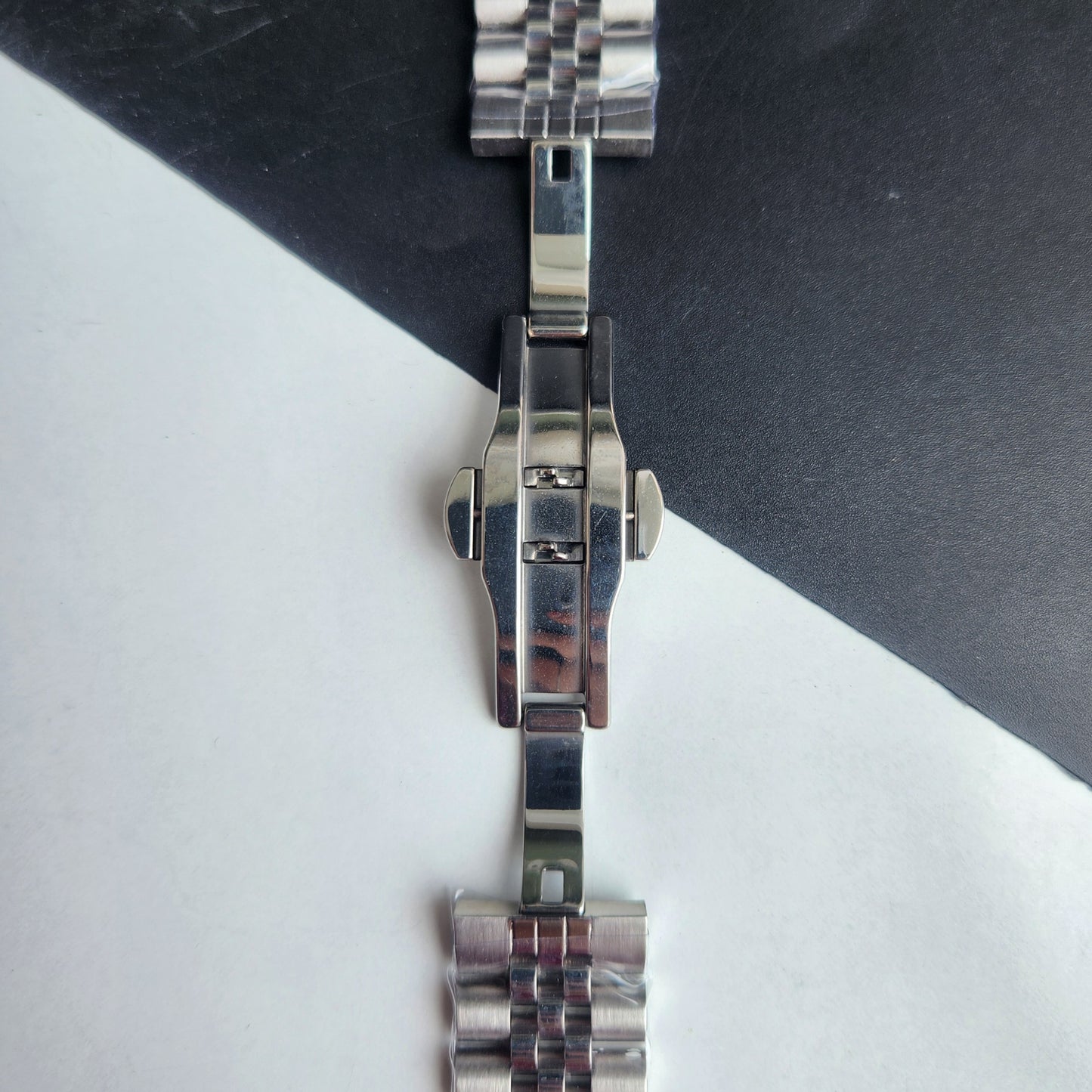 20MM Silver Jubilee C-Clamp Bracelet with Butterfly Lock For Automatic Mechanical Watches H44
