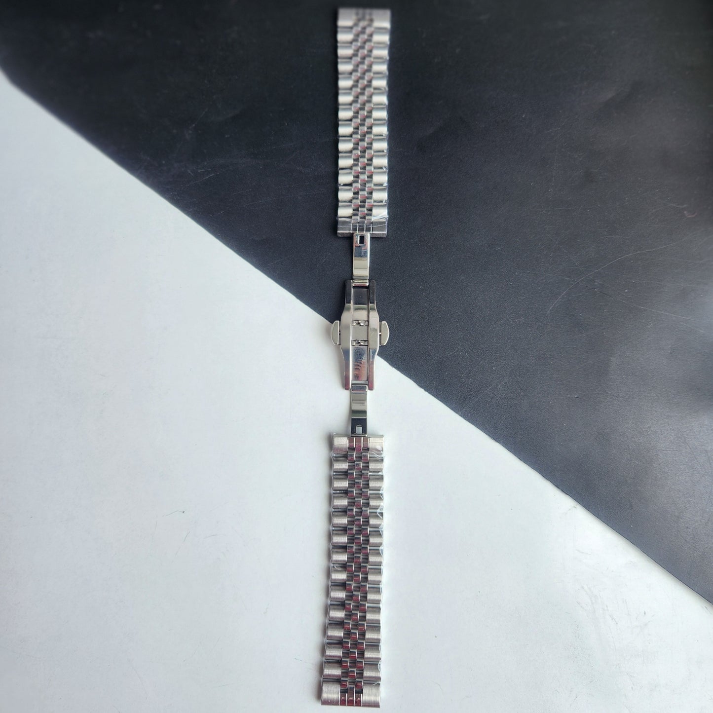 20MM Silver Jubilee C-Clamp Bracelet with Butterfly Lock For Automatic Mechanical Watches H44