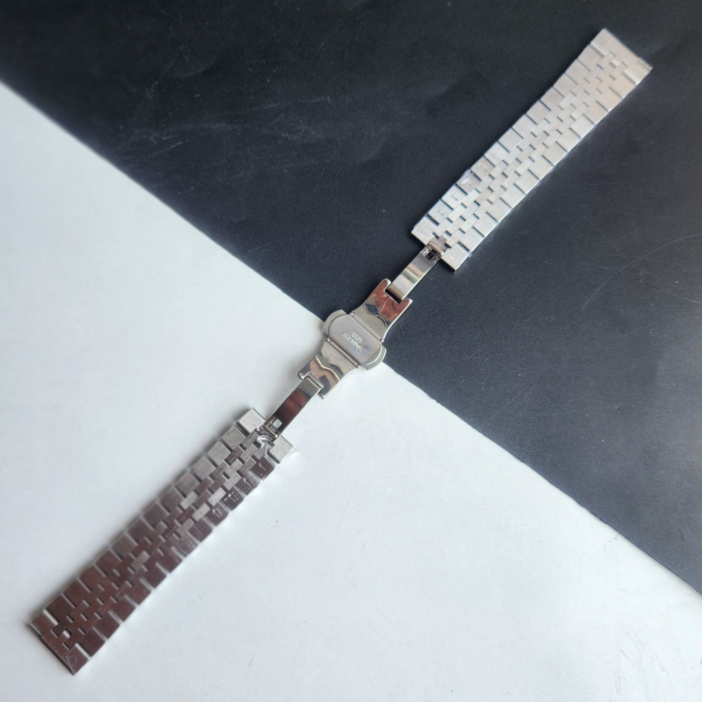20MM Silver Jubilee C-Clamp Bracelet with Butterfly Lock For Automatic Mechanical Watches H44