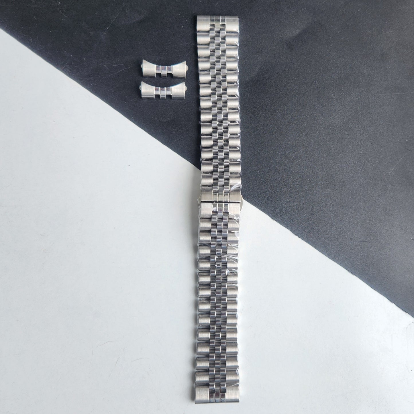 20MM Silver Jubilee C-Clamp Bracelet with Butterfly Lock For Automatic Mechanical Watches H44