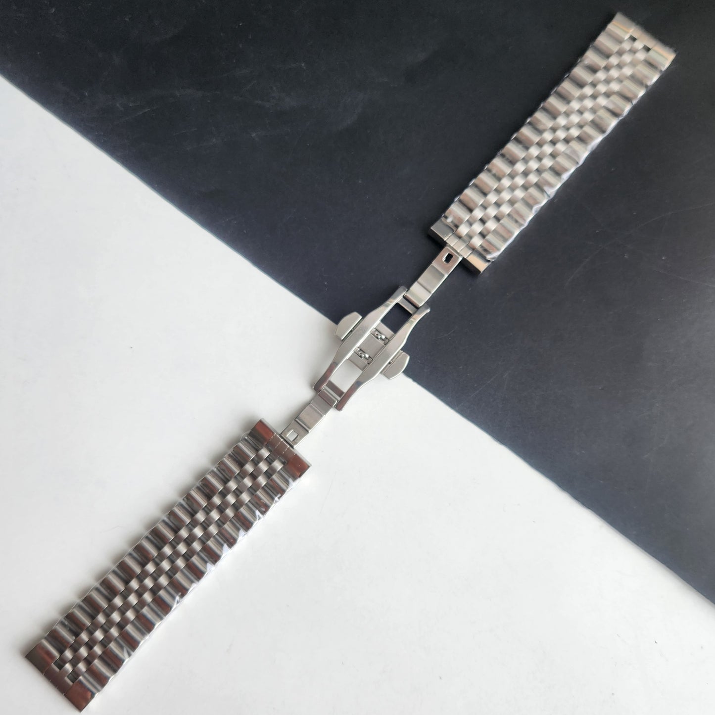 18MM Silver Jubilee Bracelet with Butterfly Lock For Automatic Mechanical Watches H45
