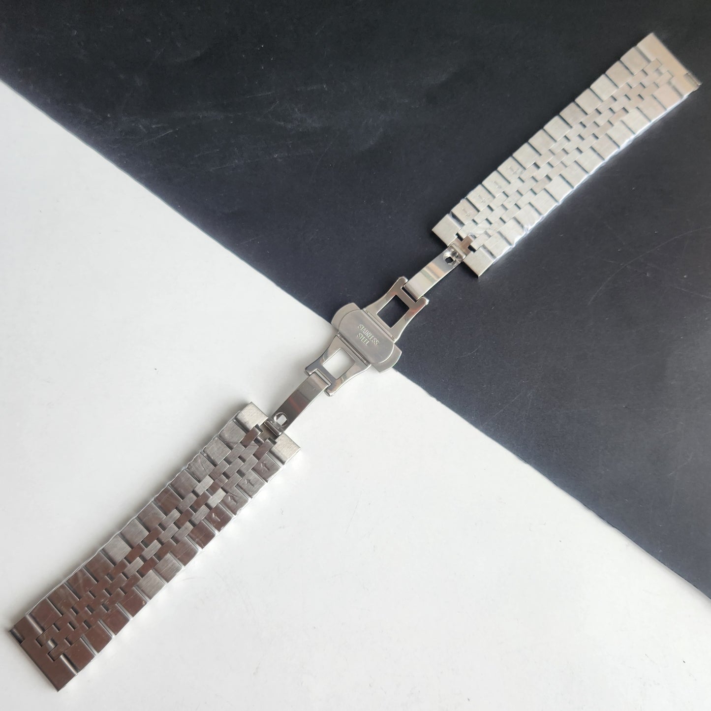 18MM Silver Jubilee Bracelet with Butterfly Lock For Automatic Mechanical Watches H45