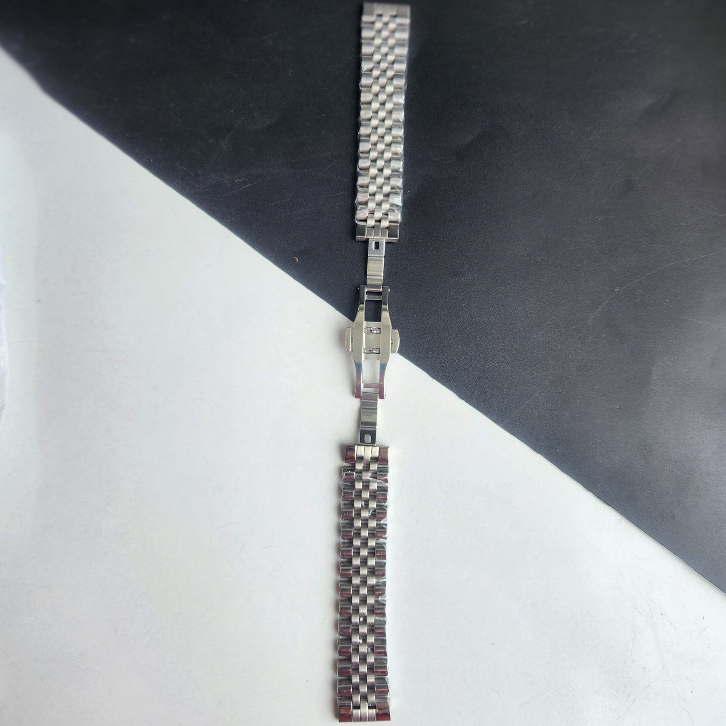 22MM Silver Jubilee Bracelet With Butterfly Lock For Automatic Mechanical Watches H51