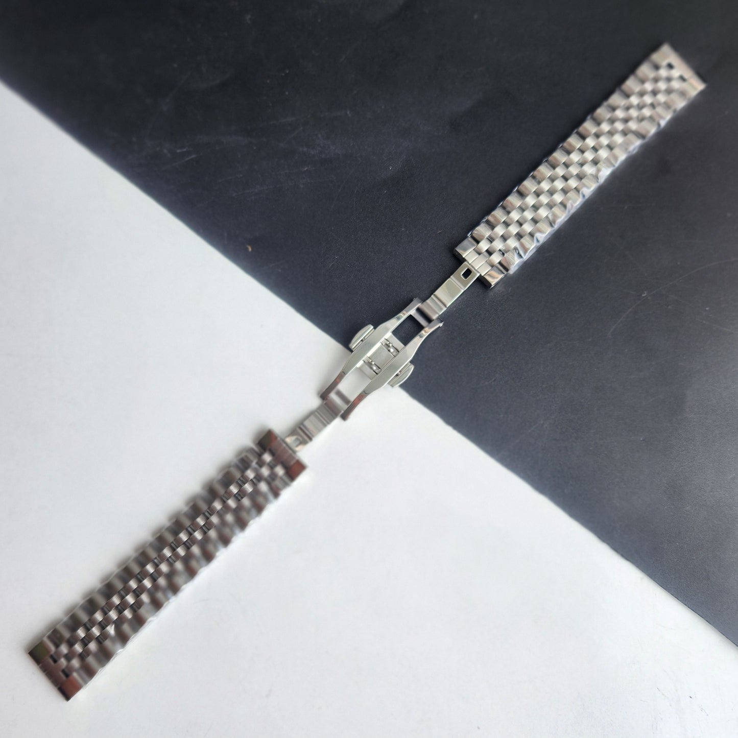 22MM Silver Jubilee Bracelet With Butterfly Lock For Automatic Mechanical Watches H51