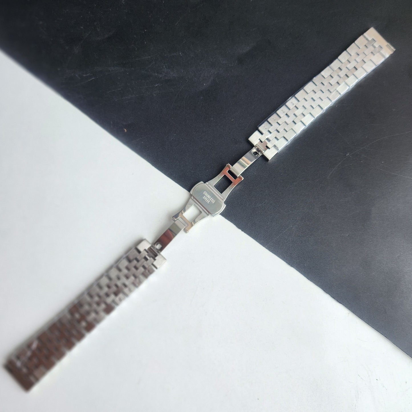 22MM Silver Jubilee Bracelet With Butterfly Lock For Automatic Mechanical Watches H51