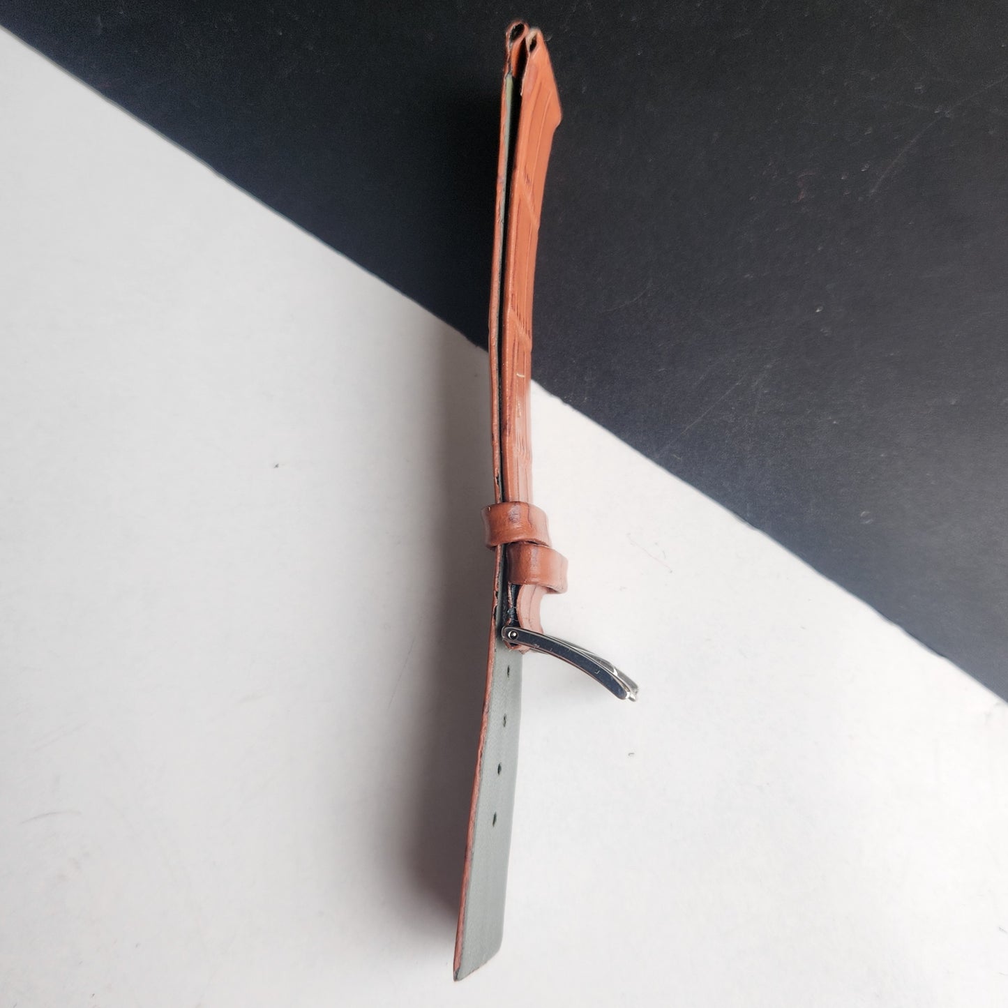 18MM Tan Croco Leather Slim Strap For TITAN EDGE Quartz Watches H53