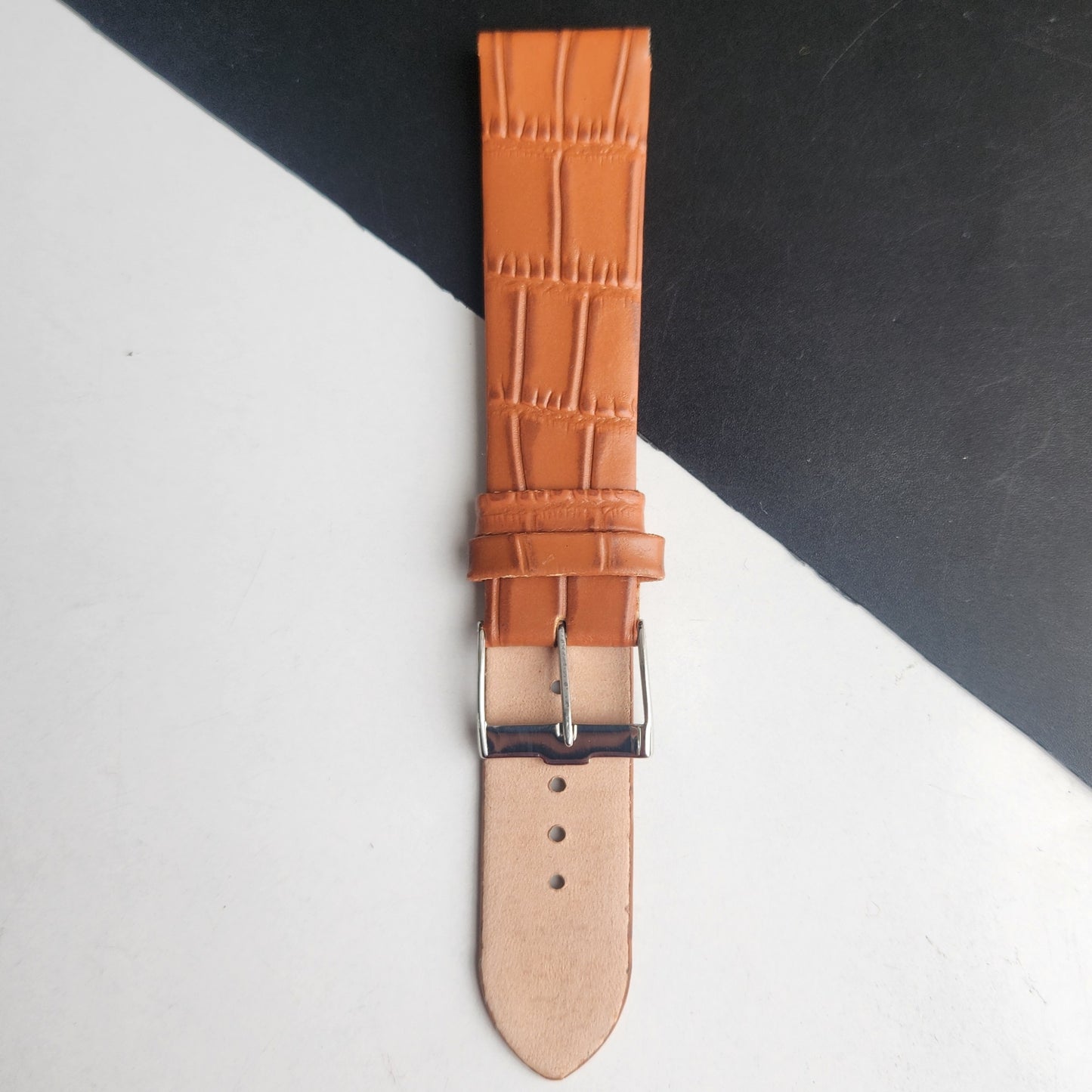 20MM Tan Croco Leather Slim Strap for TITAN EDGE Quartz Watches H55