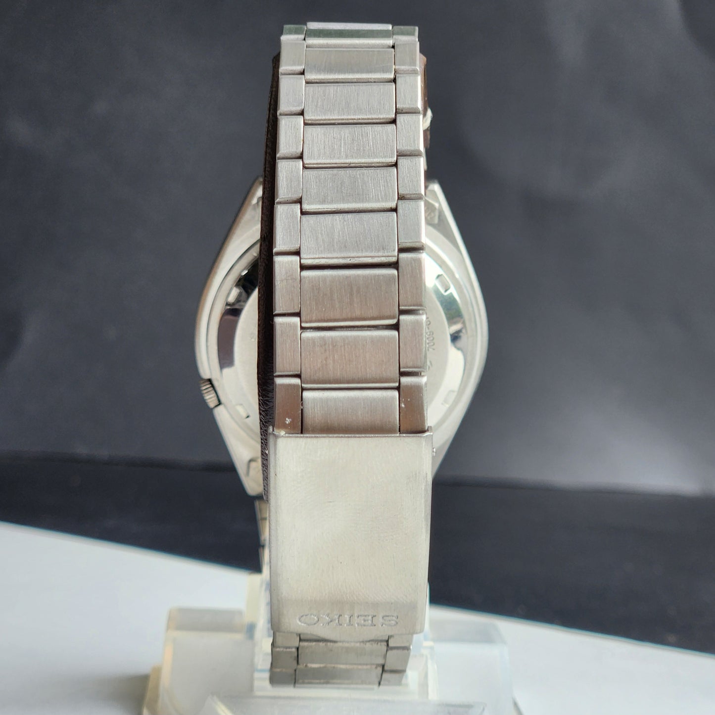 Vintage 1980 Original Seiko 5 Automatic 7009-876A Golden Face 17 Jewels Day-Date Japanese Men's Wrist Watch ET48