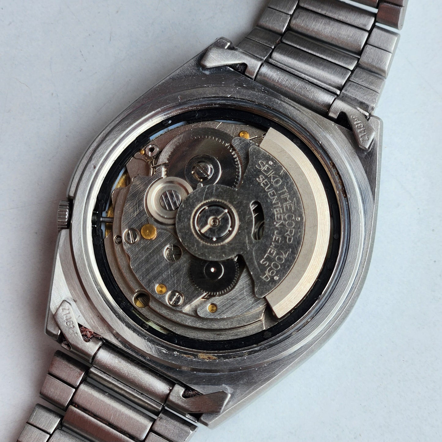 Vintage 1980 Original Seiko 5 Automatic 7009-876A Golden Face 17 Jewels Day-Date Japanese Men's Wrist Watch ET48