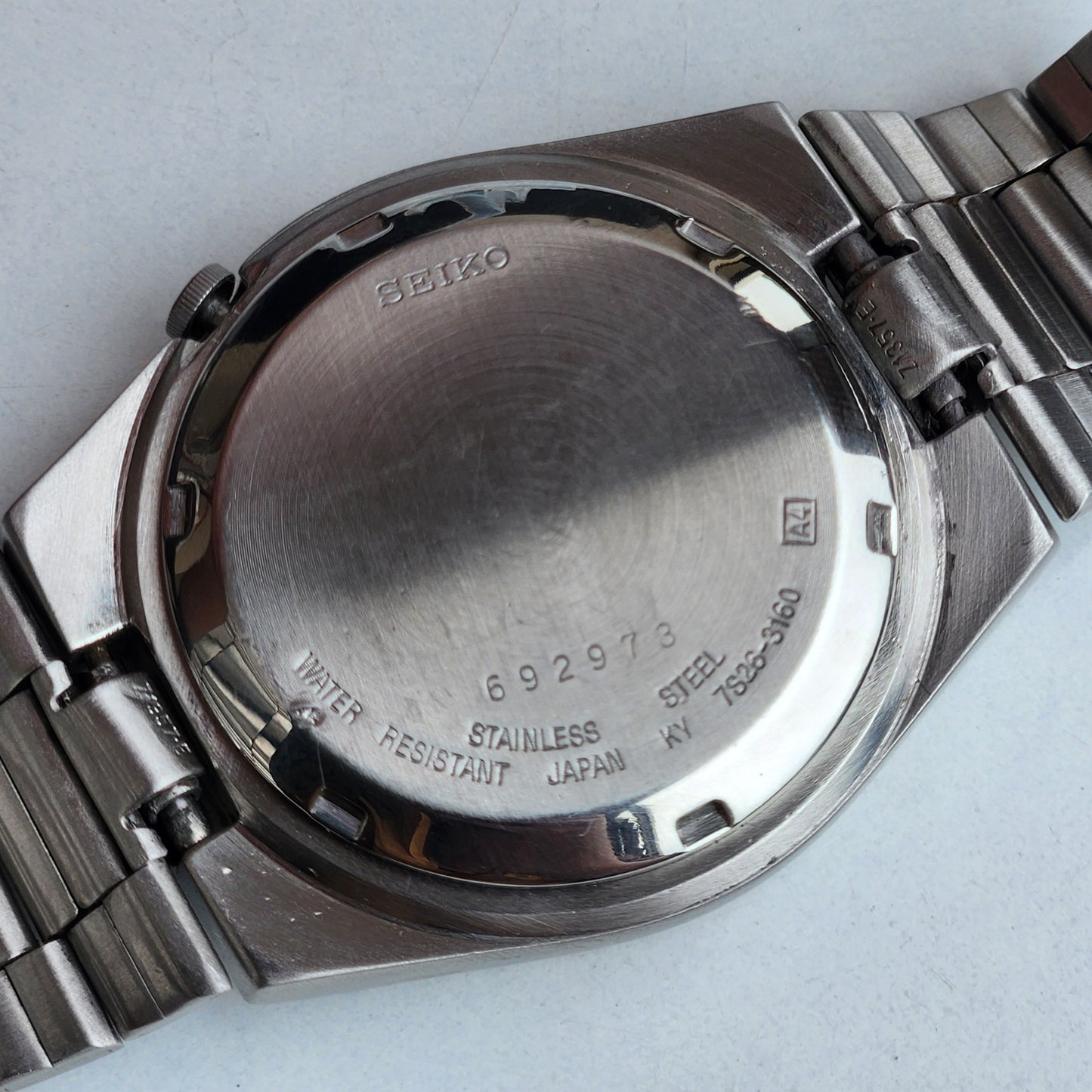 Vintage 1996 Original Seiko 5 Automatic 7S26-3160 Grey Face 21 Jewels Day-Date Japanese Men's Wrist Watch ET52