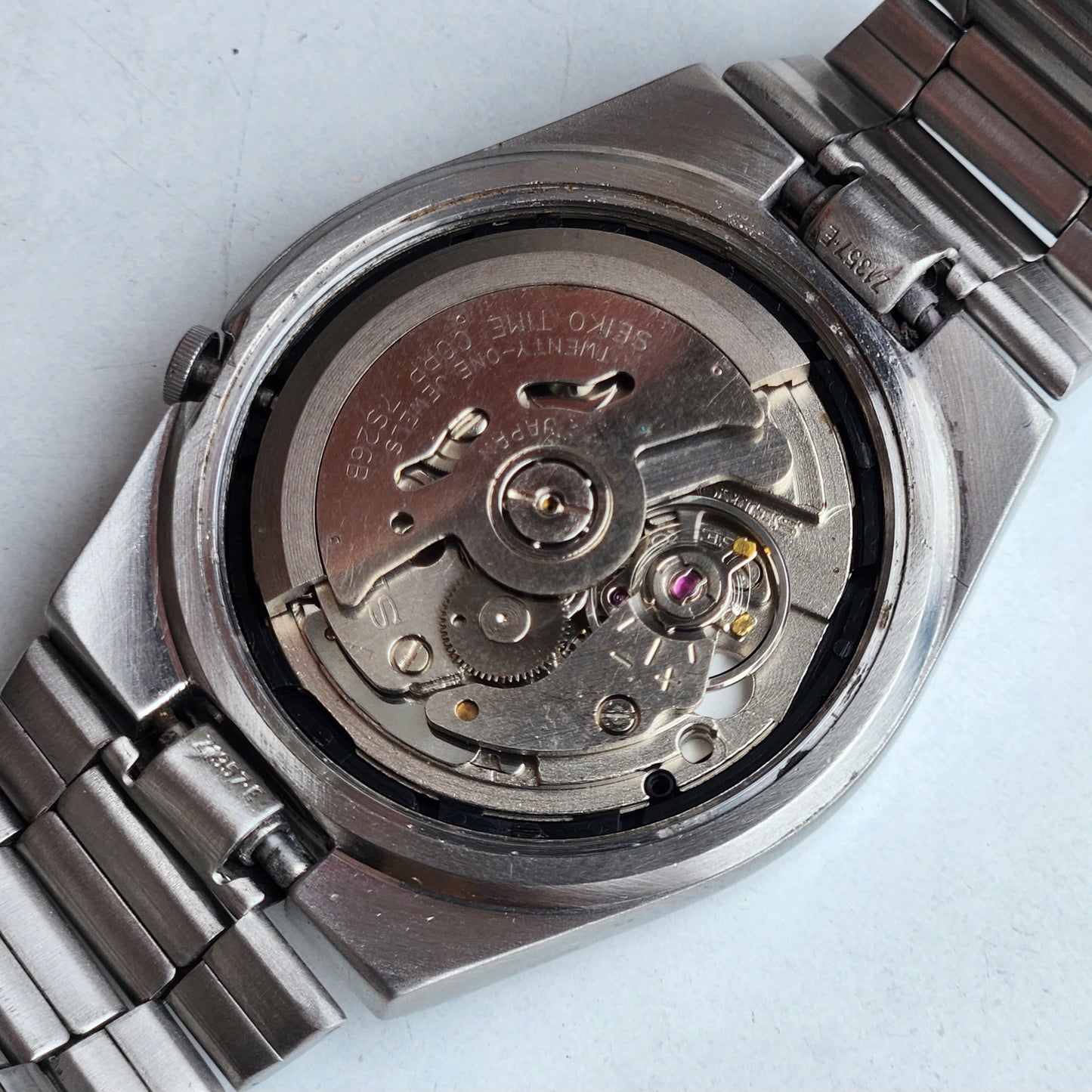 Vintage 1996 Original Seiko 5 Automatic 7S26-3160 Grey Face 21 Jewels Day-Date Japanese Men's Wrist Watch ET52