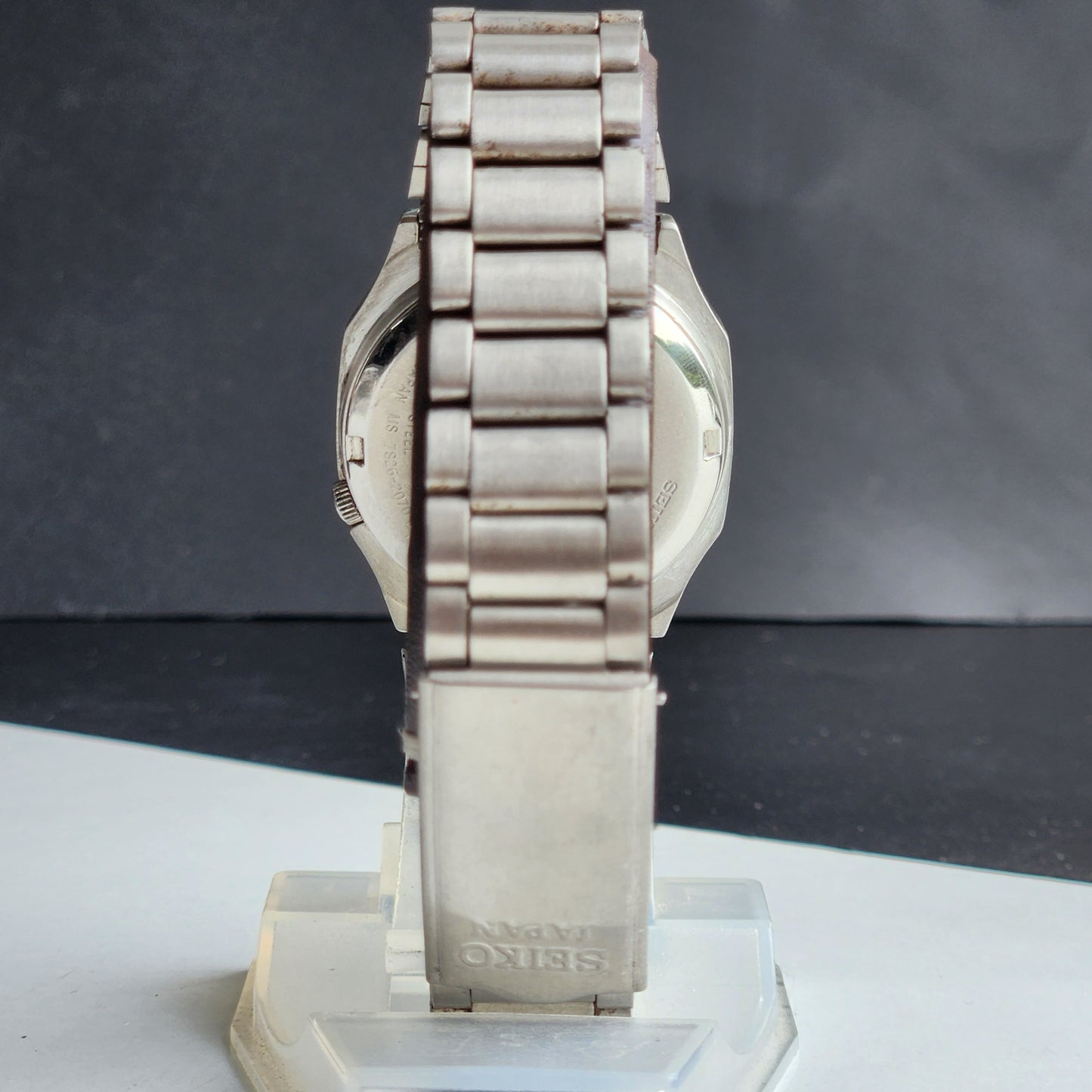 Vintage 1998 Original Seiko 5 Automatic 7S26-2070 Black Face 21 Jewels Day-Date Japanese Men's Wrist Watch ET54