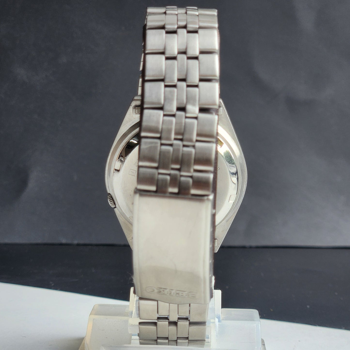 Vintage 1996 Original Seiko 5 Automatic 7S26-3040 Grey Face 21 Jewels Day-Date Japanese Men's Wrist Watch ET66