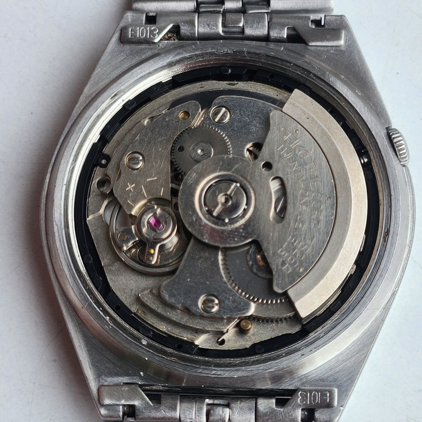 Vintage 1996 Original Seiko 5 Automatic 7S26-3040 Grey Face 21 Jewels Day-Date Japanese Men's Wrist Watch ET66