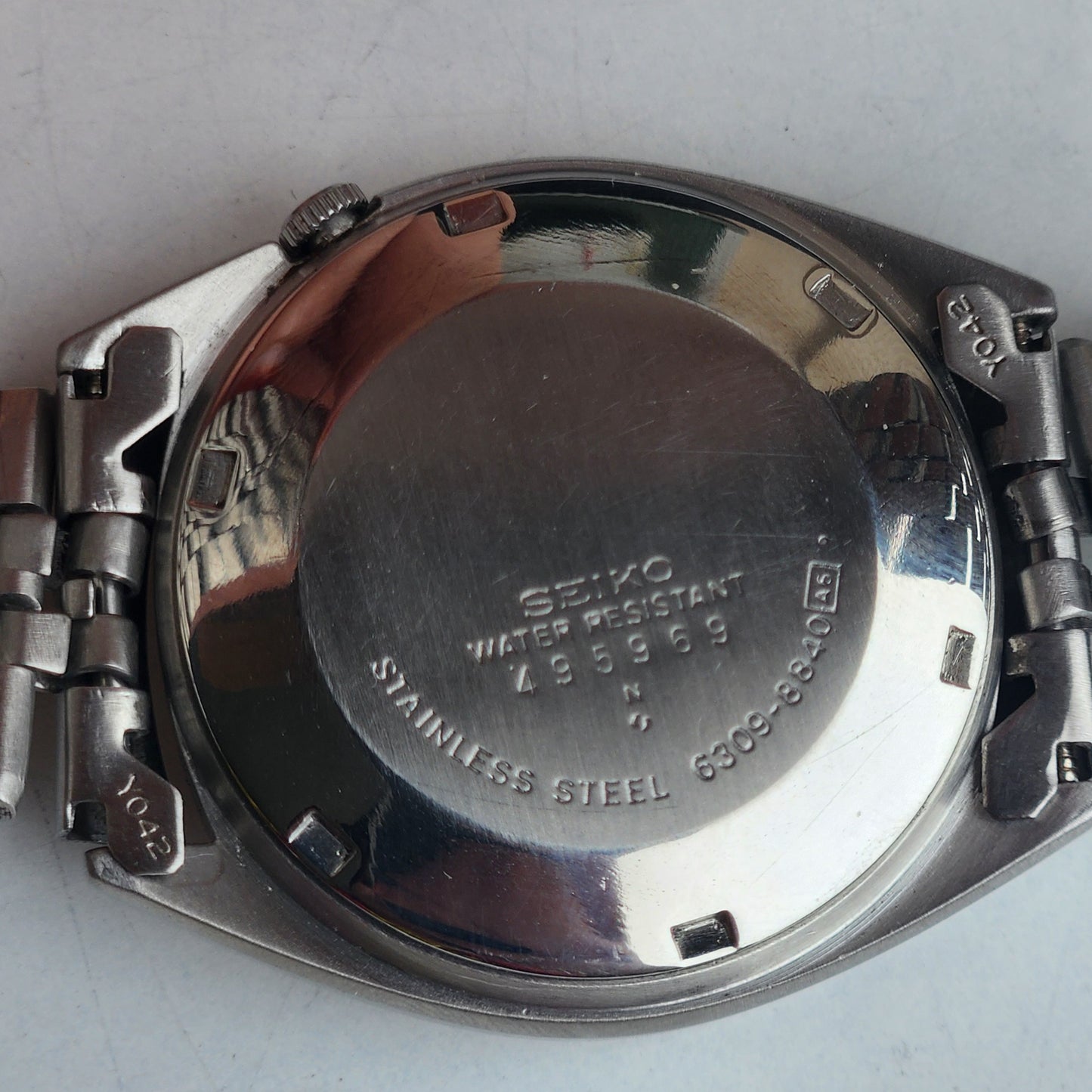 Vintage 1954 Original Seiko 5 Automatic 6309-8840 Silver Face 17 Jewels Day-Date Japanese Men's Wrist Watch ET68