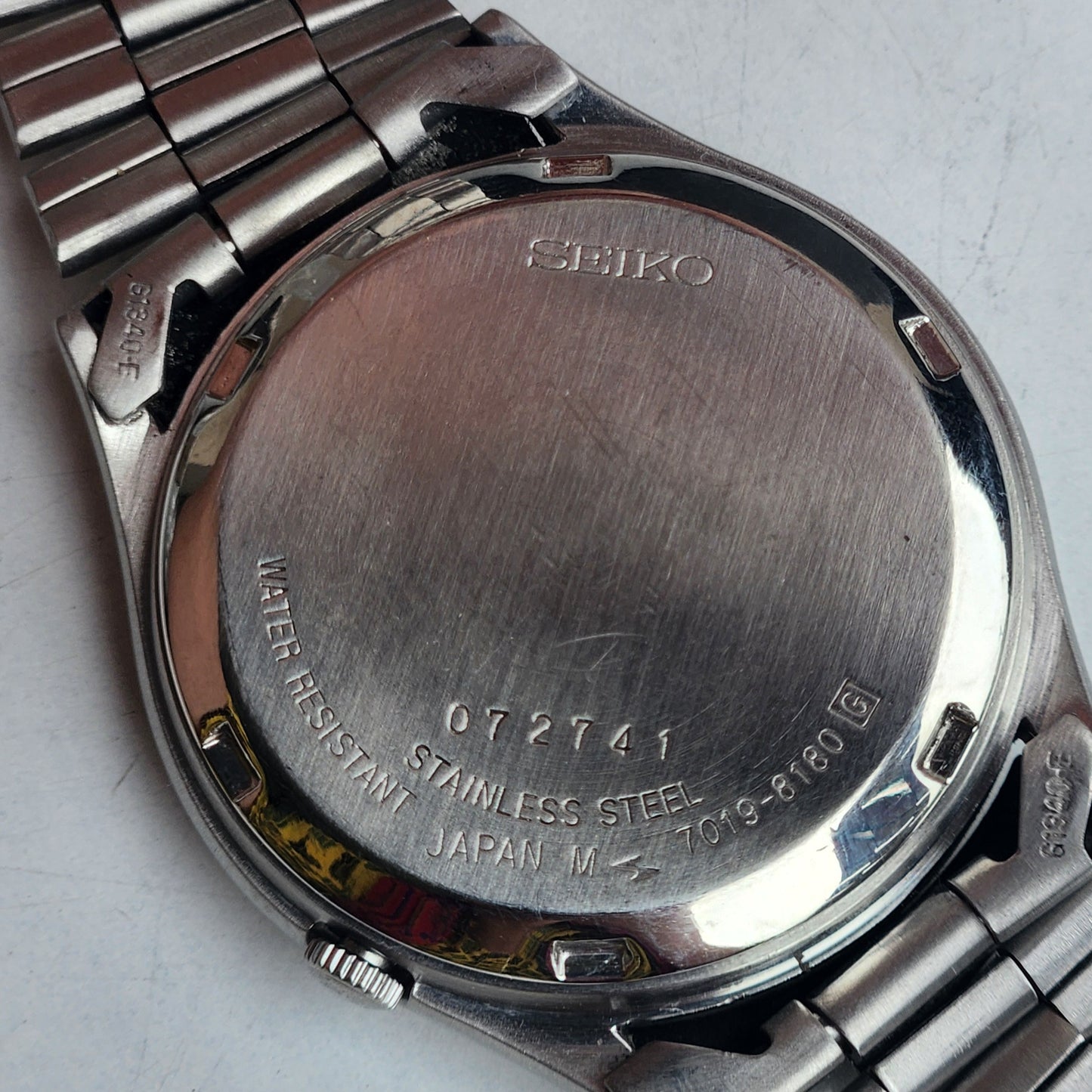 Vintage 1970 Original Seiko 5 Automatic 7019-8180 Grey Face 21 Jewels Day-Date Japanese Men's Wrist Watch ET71