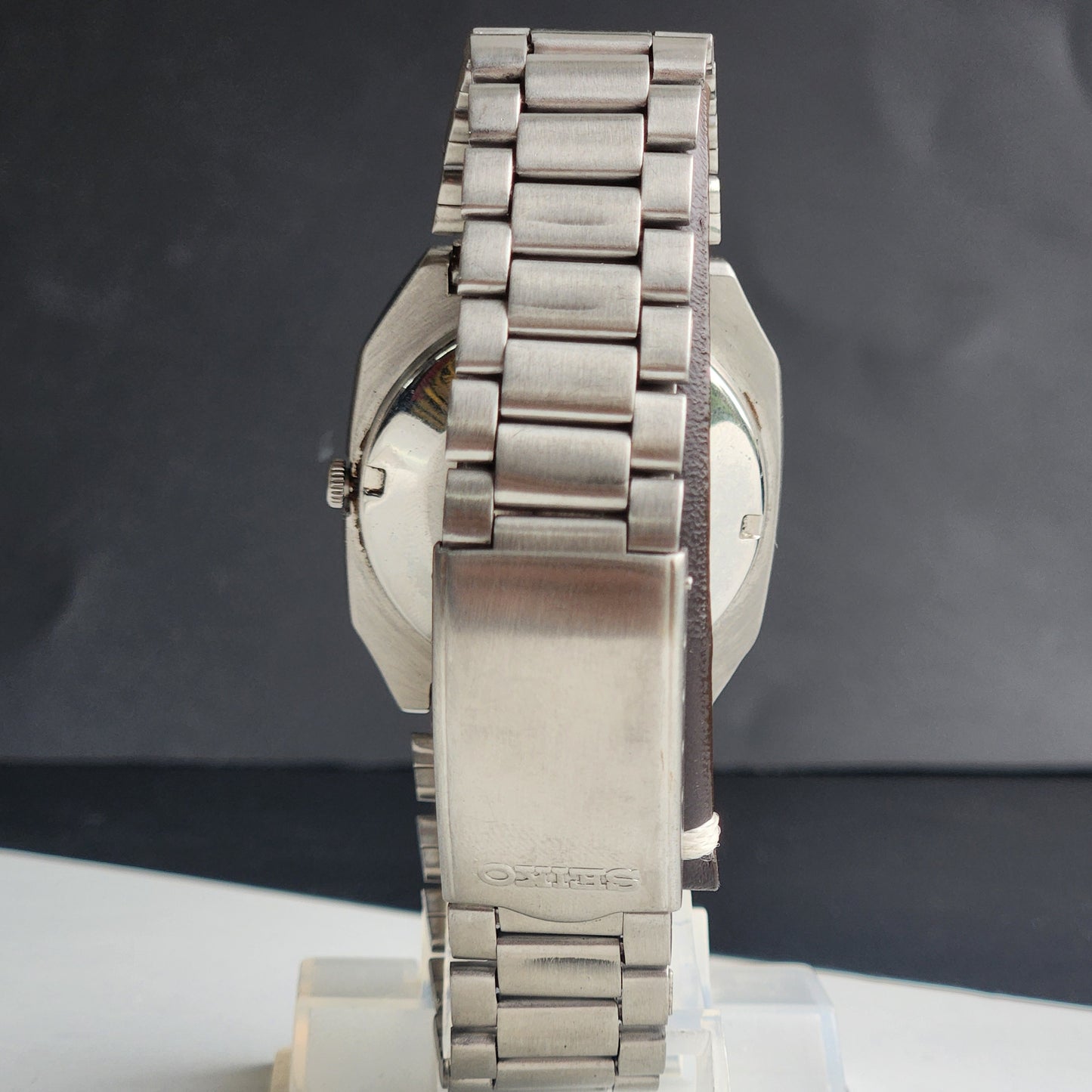 Vintage 1982 Original Seiko 5 Automatic 6309-5660 Silver Face 17 Jewels Day-Date Japanese Men's Wrist Watch ET74