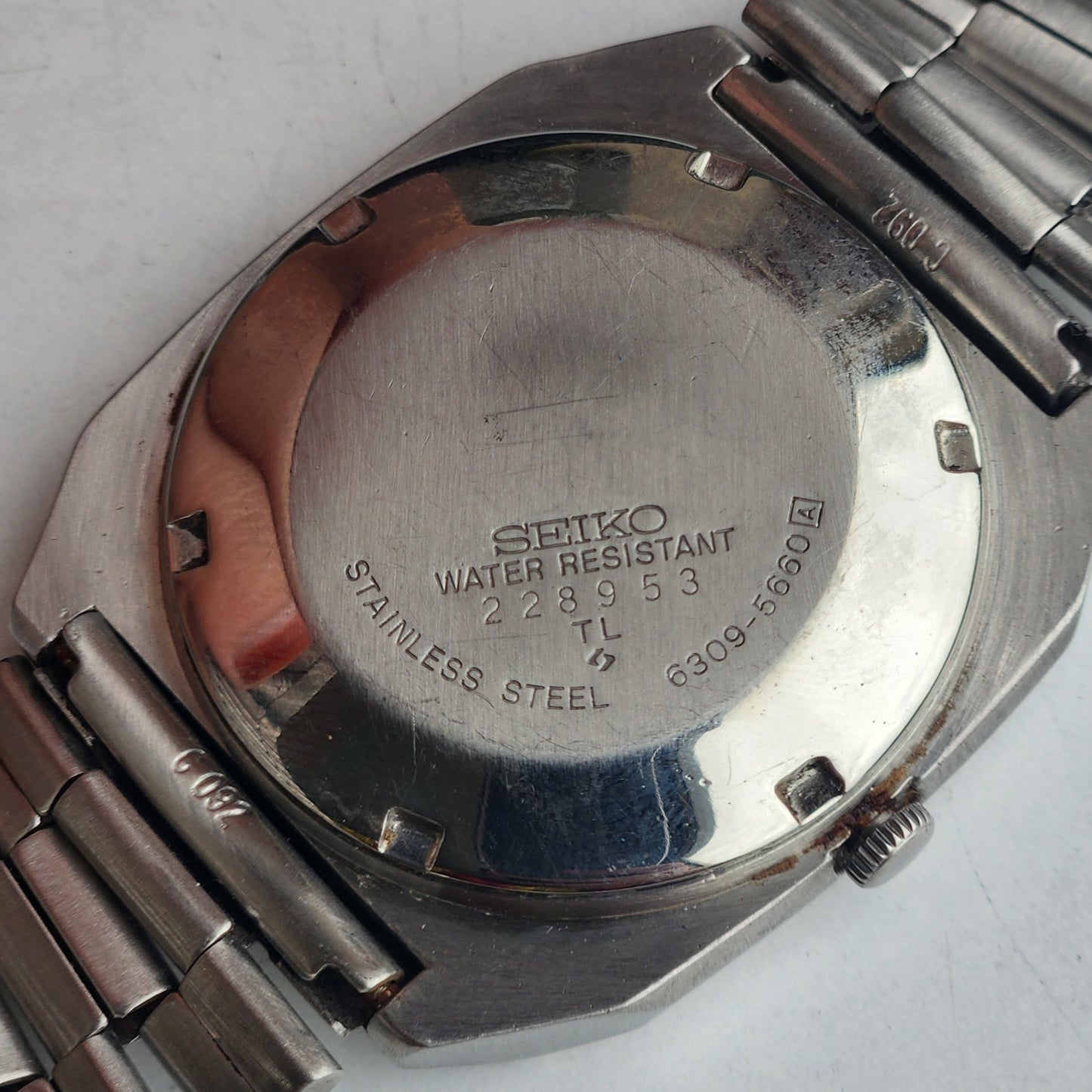 Vintage 1982 Original Seiko 5 Automatic 6309-5660 Silver Face 17 Jewels Day-Date Japanese Men's Wrist Watch ET74