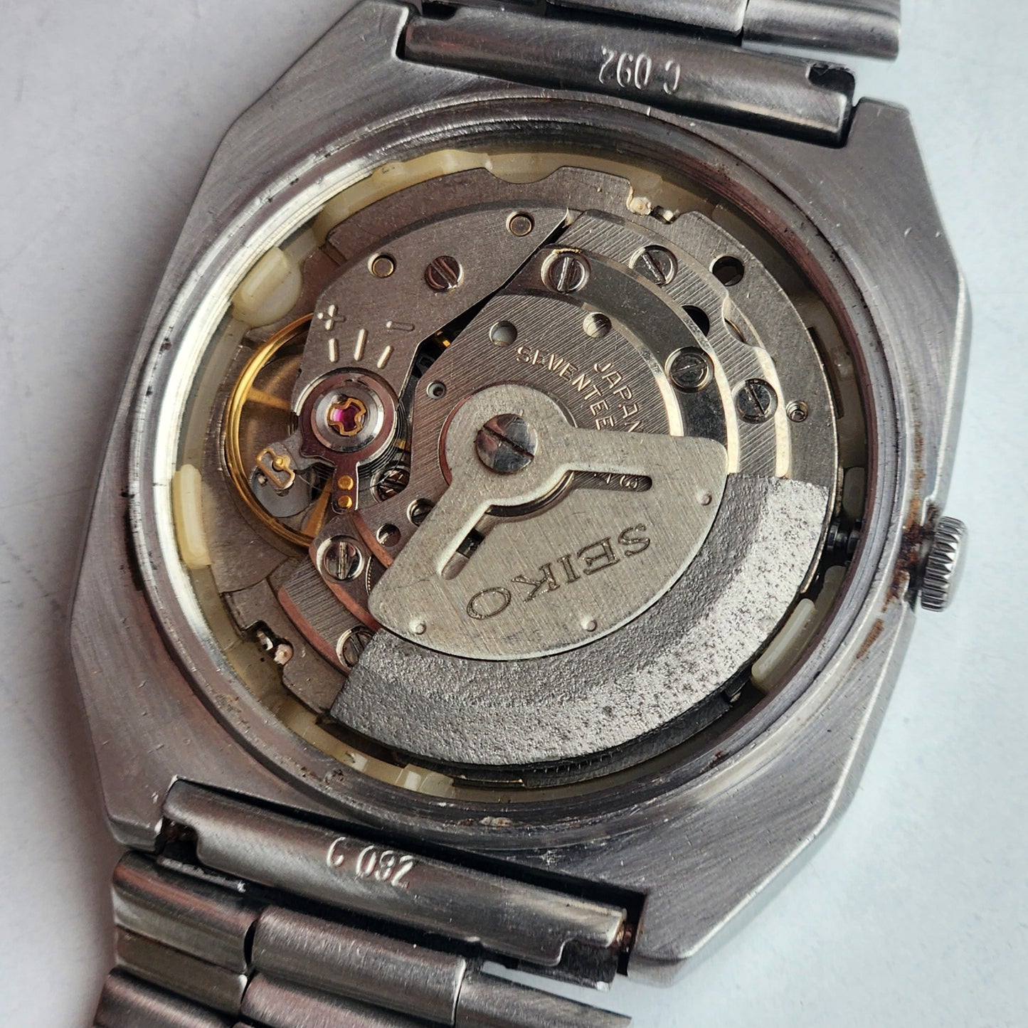 Vintage 1982 Original Seiko 5 Automatic 6309-5660 Silver Face 17 Jewels Day-Date Japanese Men's Wrist Watch ET74