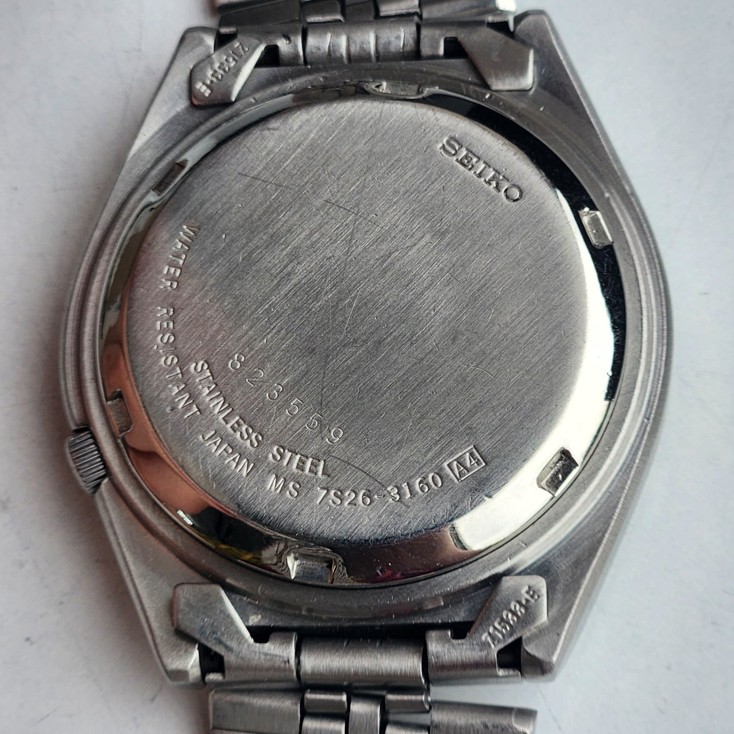 Vintage 1998 Original Seiko 5 Automatic 7S26-3160 Golden Face 21 Jewels Day-Date Japanese Men's Wrist Watch ET80