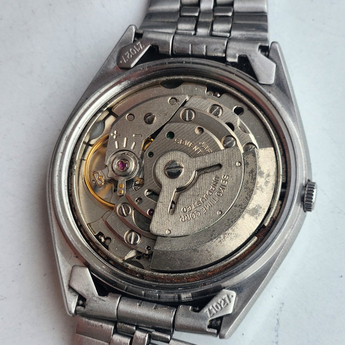 Vintage 1985 Original Seiko 5 Automatic 6309-8900 Grey Face 17 Jewels Day-Date Japanese Men's Wrist Watch ET82