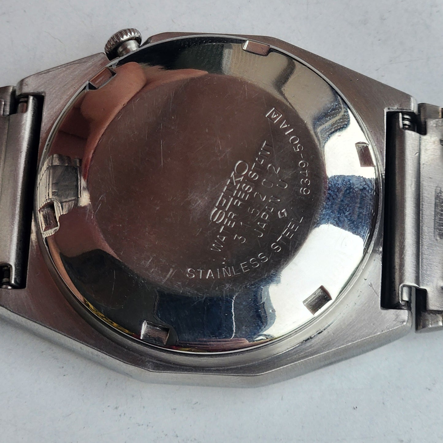 Vintage 1983 Original Seiko 5 Automatic 6349-501A Black Face 23 Jewels Day-Date Japanese Men's Wrist Watch ET84