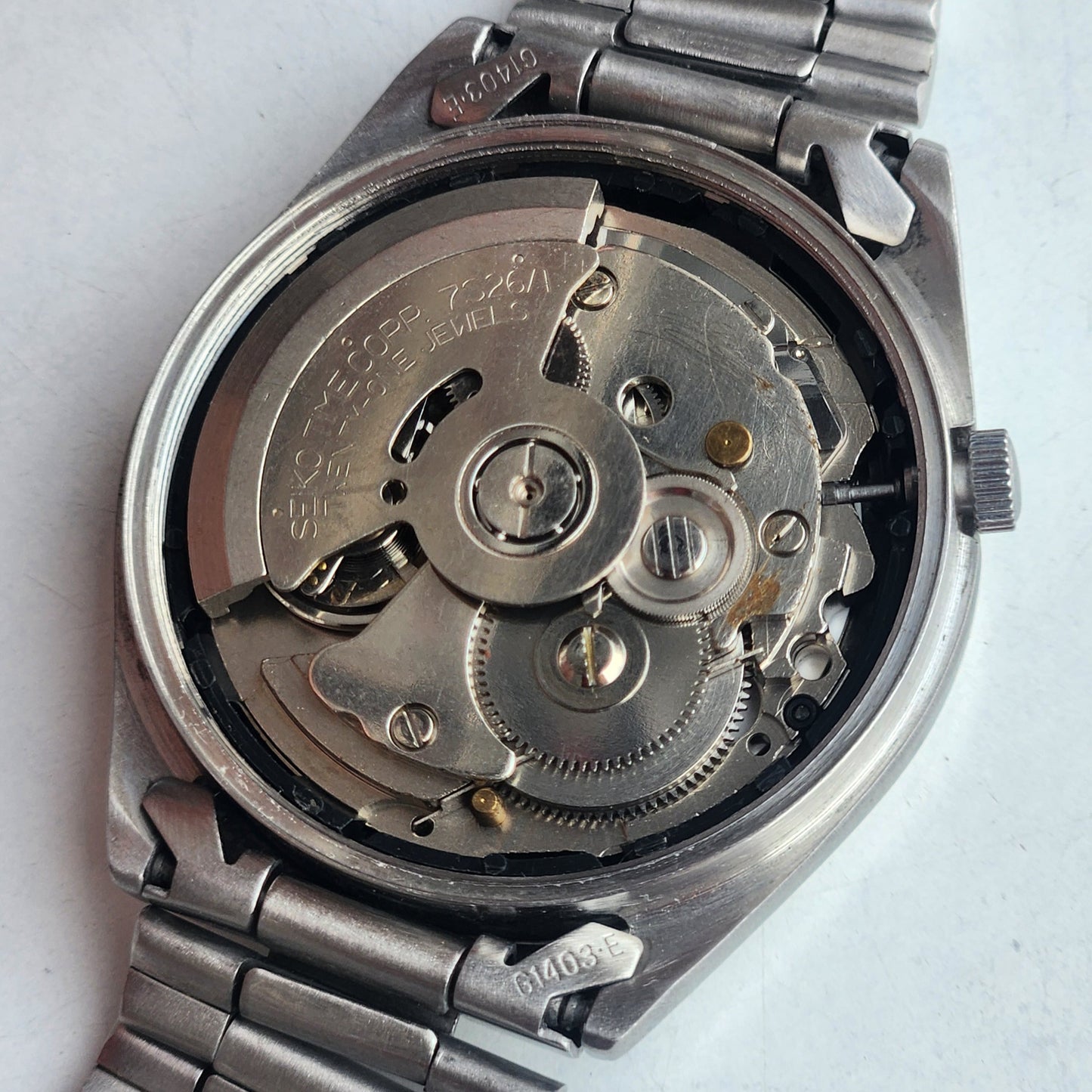 Vintage 1997 Original Seiko 5 Automatic 7S26-6000 Black Face 21 Jewels Day-Date Japanese Men's Wrist Watch ET85