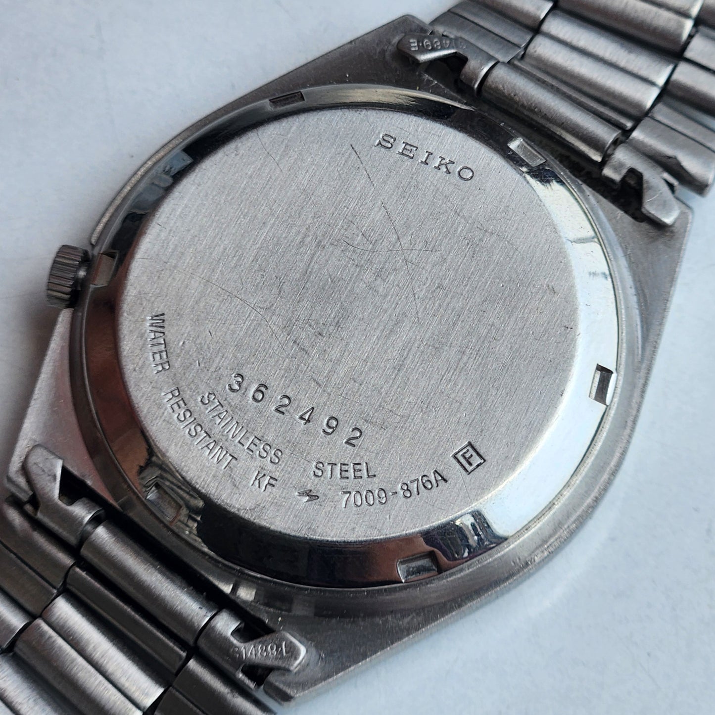 Vintage 1983 Original Seiko 5 Automatic 7009-876A Peach Face 17 Jewels Day-Date Japanese Men's Wrist Watch ET90