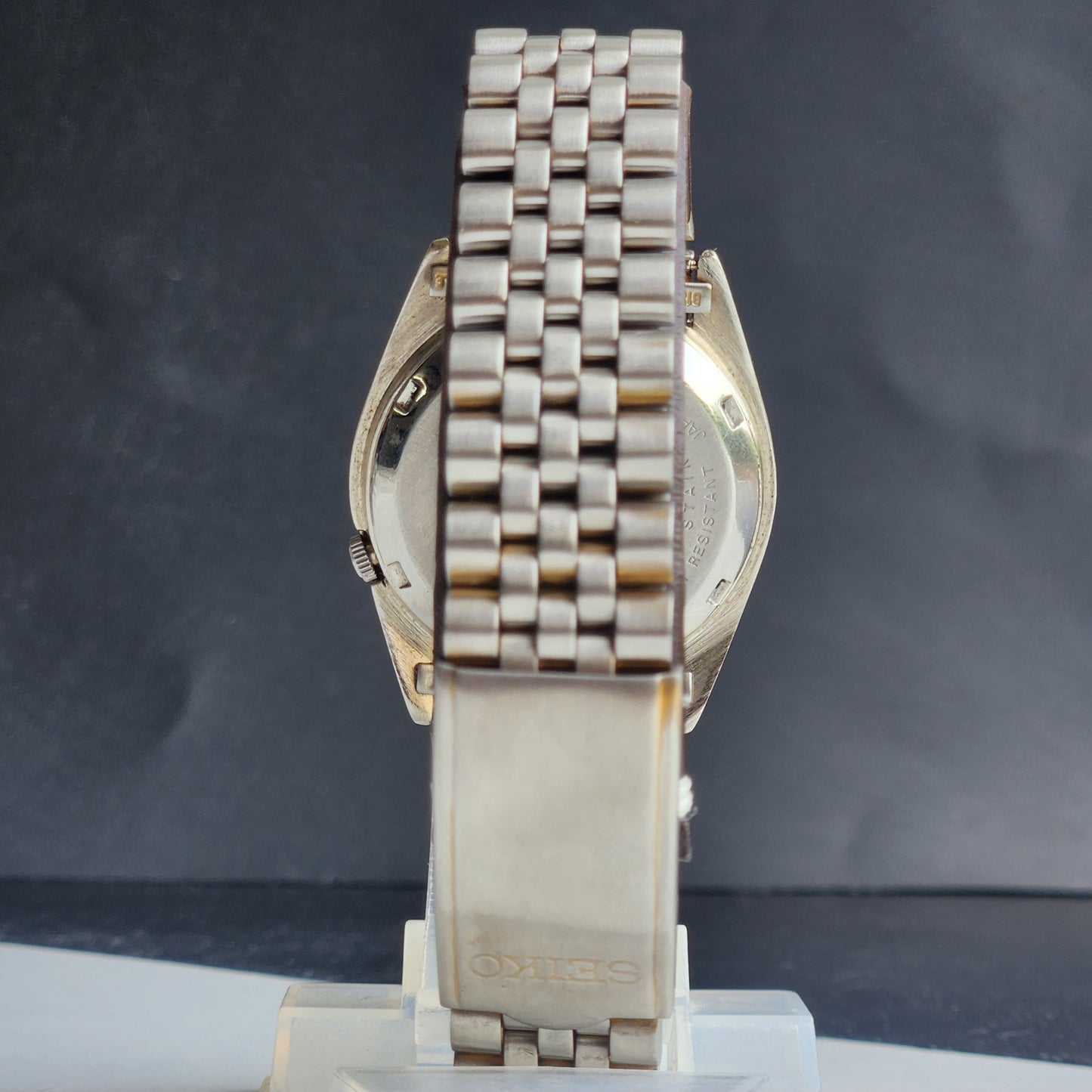Vintage 1971 Original Seiko 5 Automatic 7019-8180 Purple Face 21 Jewels Day-Date Japanese Men's Wrist Watch ET92